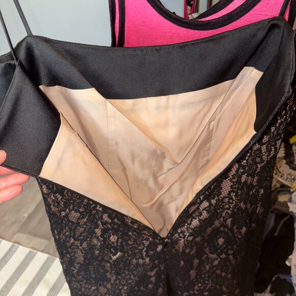 90s sz 8 Black Lace Mini Dress Laundry by Shelli Segal - Picture 7 of 7